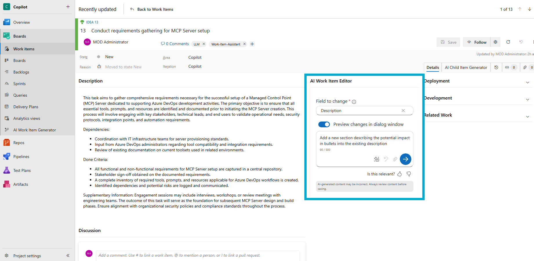 Refine with AI editor